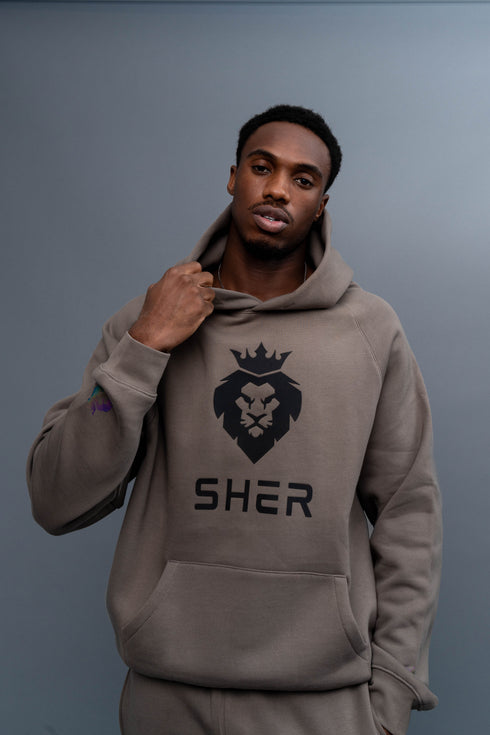 Grey original lion hoodie