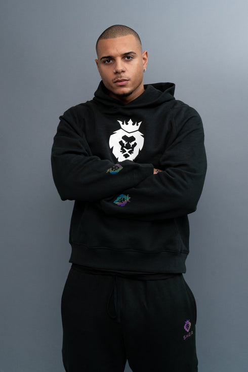 Black original lion hoodie